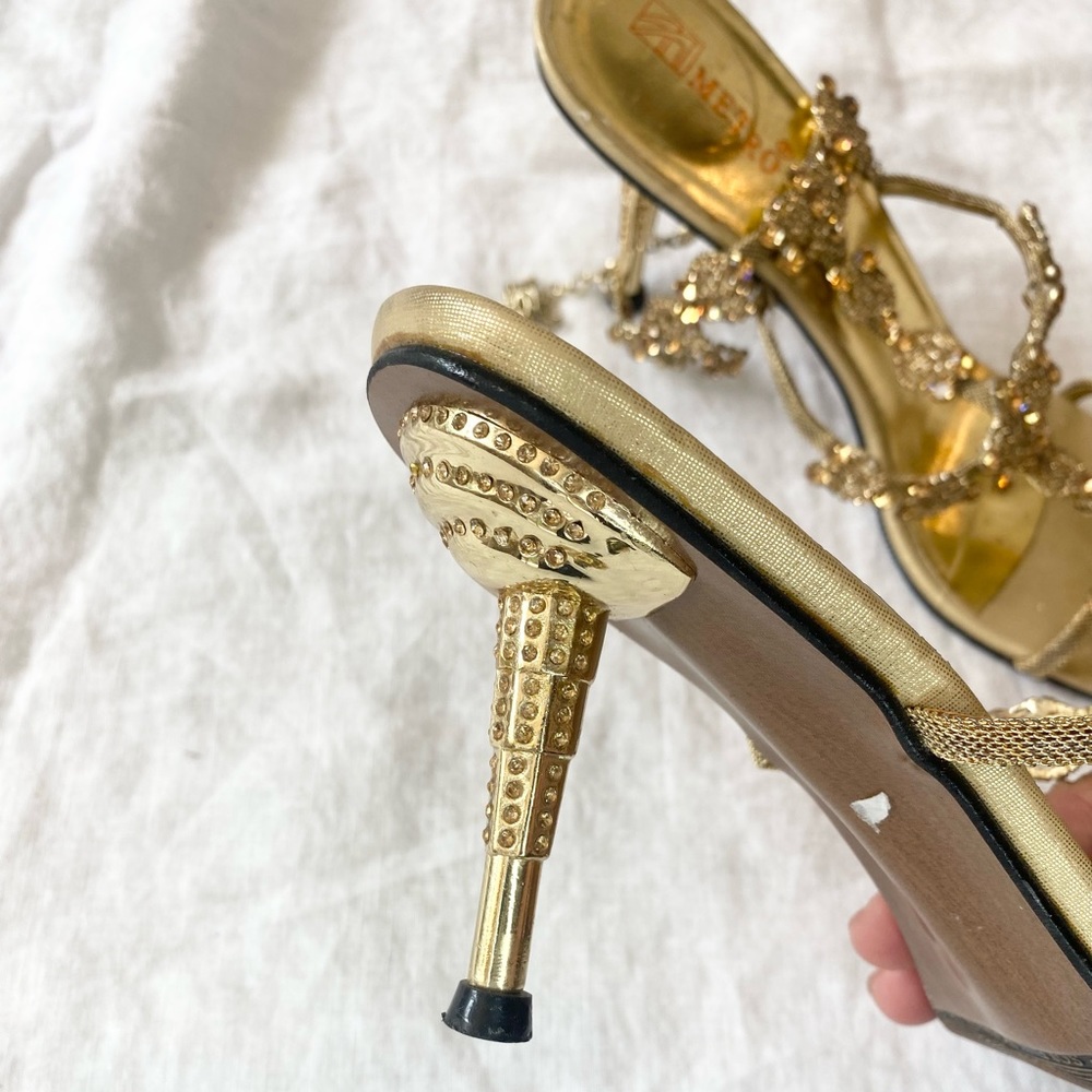 Metro Gold Rhinestone Sandals - Picture 5 of 14